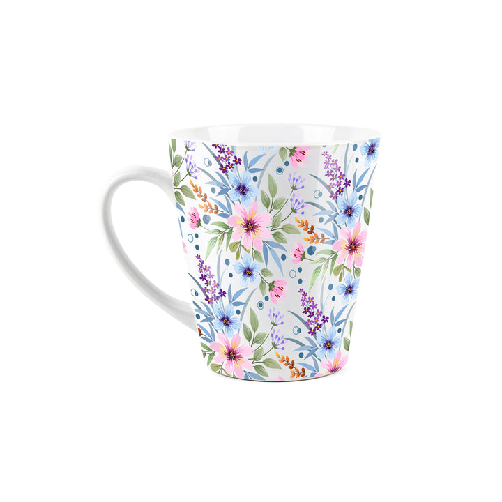 Purely Home Blue & Purple Floral Ceramic Latte Mug