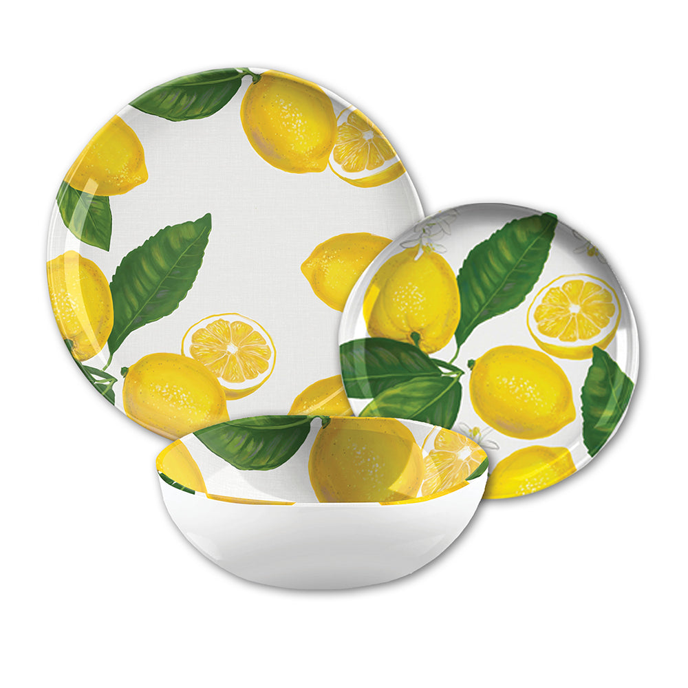 Lemon Fresh Melamine Dinnerware Set