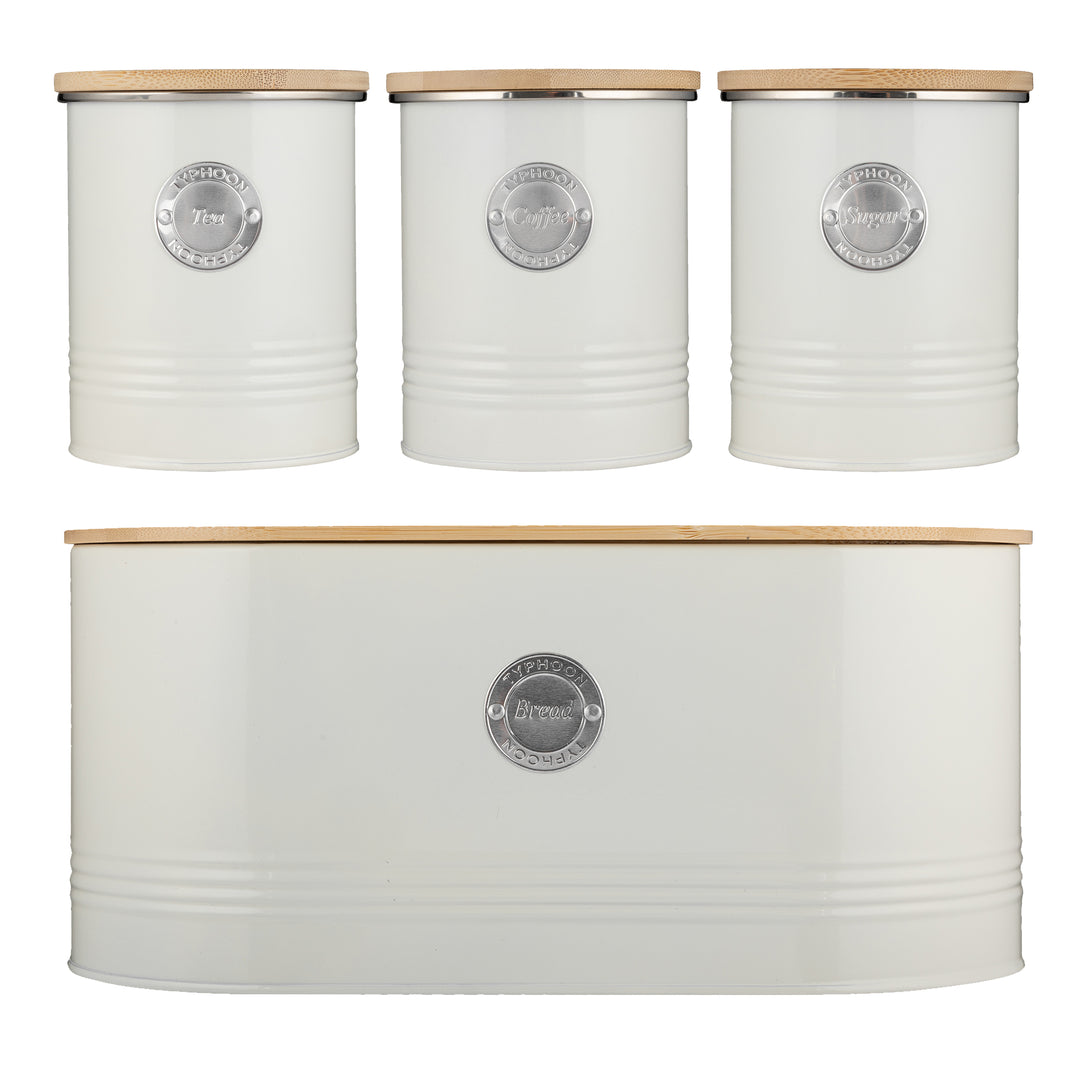 Typhoon Living Cream Tea, Coffee, Sugar & Bread Bin Set