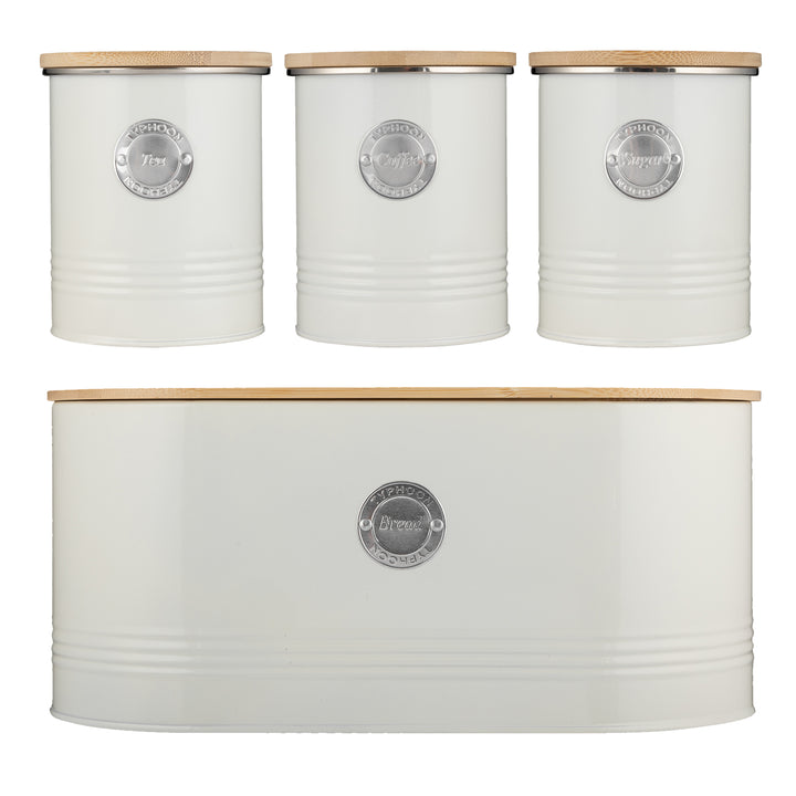 Typhoon Living Cream Tea, Coffee, Sugar & Bread Bin Set