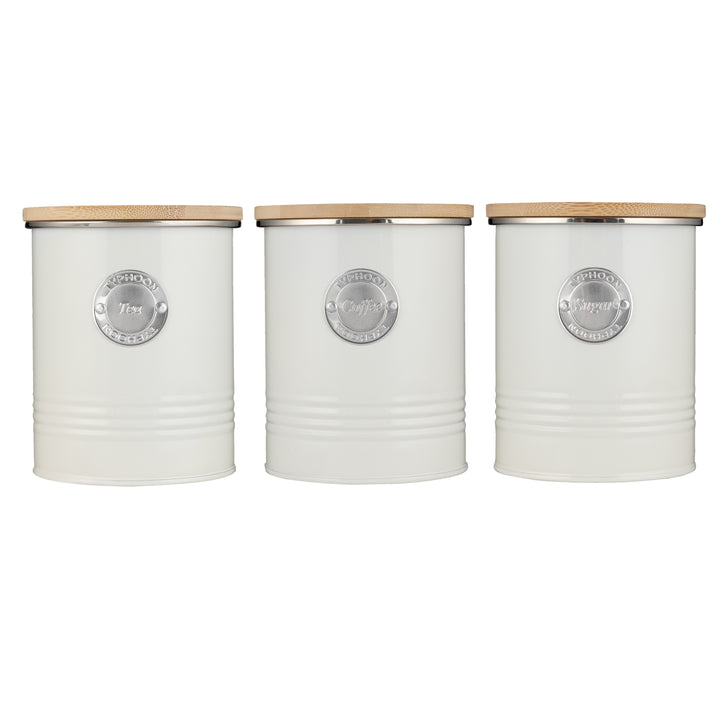 Typhoon Living Cream Tea, Coffee & Sugar Canister Set