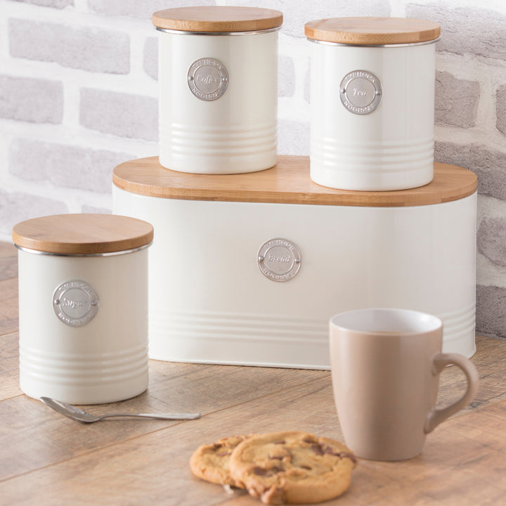 Typhoon Living Cream Tea, Coffee, Sugar & Bread Bin Set