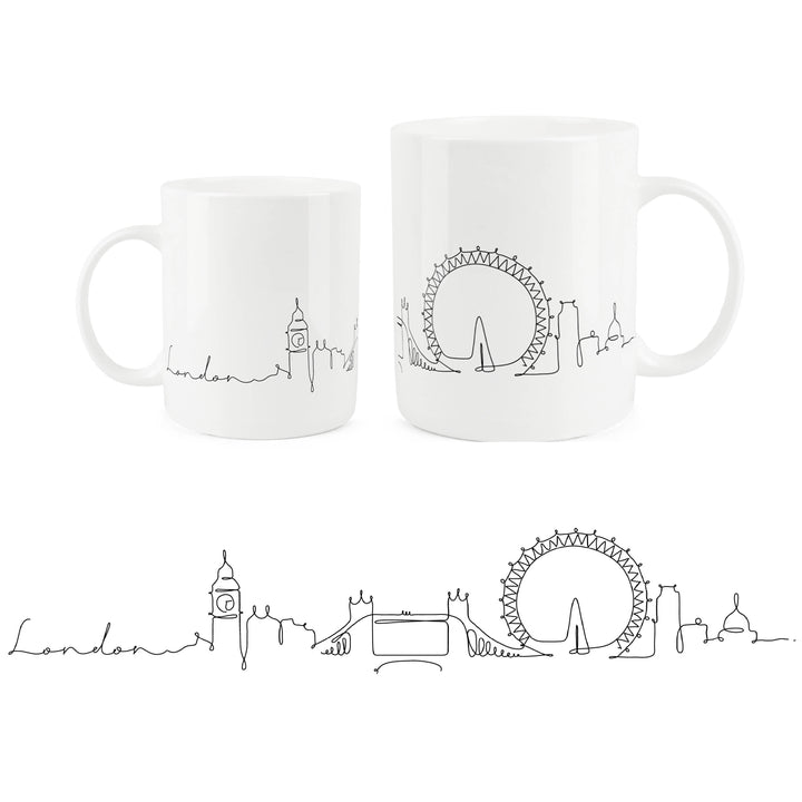 Purely Home City Skyline Bone China Mugs