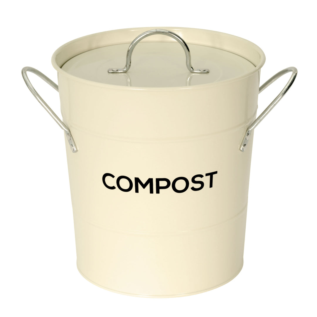 Metal Compost Pail - Cream