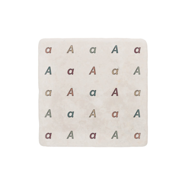 Purely Home Minimalist Initial Marble Coaster Gift Box Set