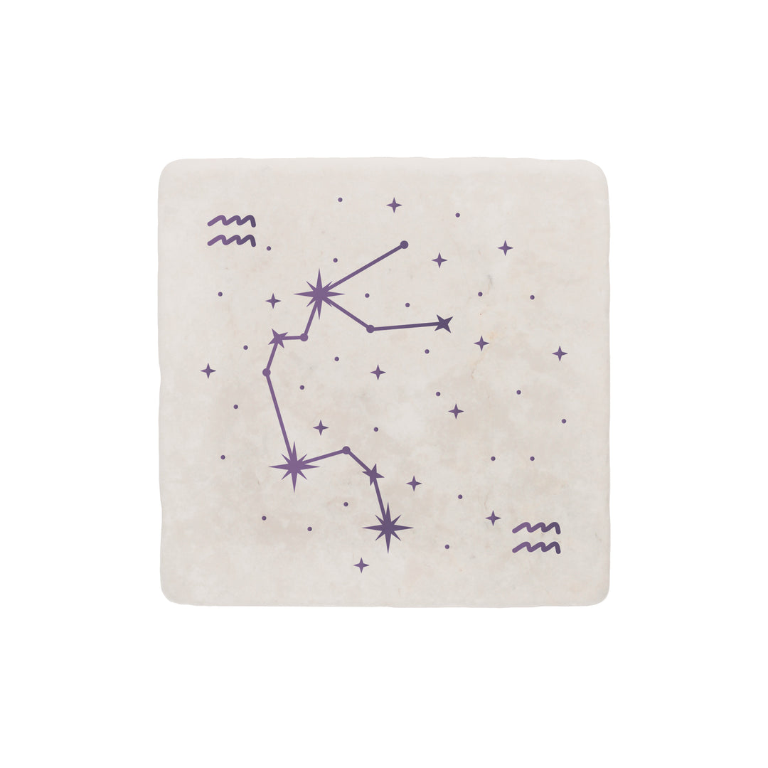 Purely Home Star Sign Constellations Marble Coaster Gift Box Set