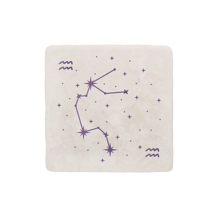 Purely Home Star Sign Constellations Marble Coaster Gift Box Set