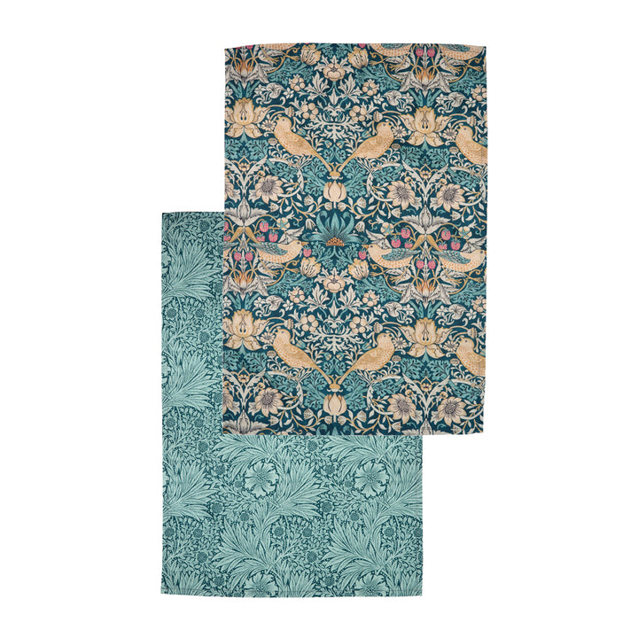 Morris & Co Strawberry Thief Tea Towels Set - Teal