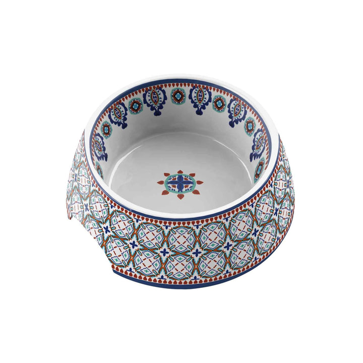 Moroccan Indigo Full Print Melamine Pet Bowl - Medium