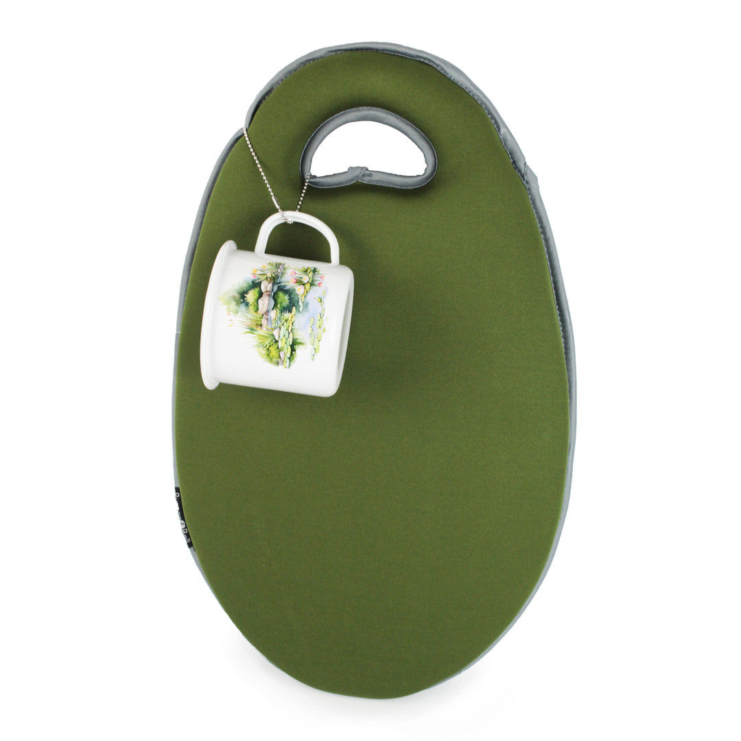 Burgon & Ball Garden Kneeler & Enamel Mug Set - Moss Green