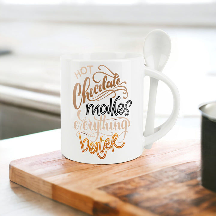 Purely Home Hot Chocolate Better Ceramic Mug With Spoon