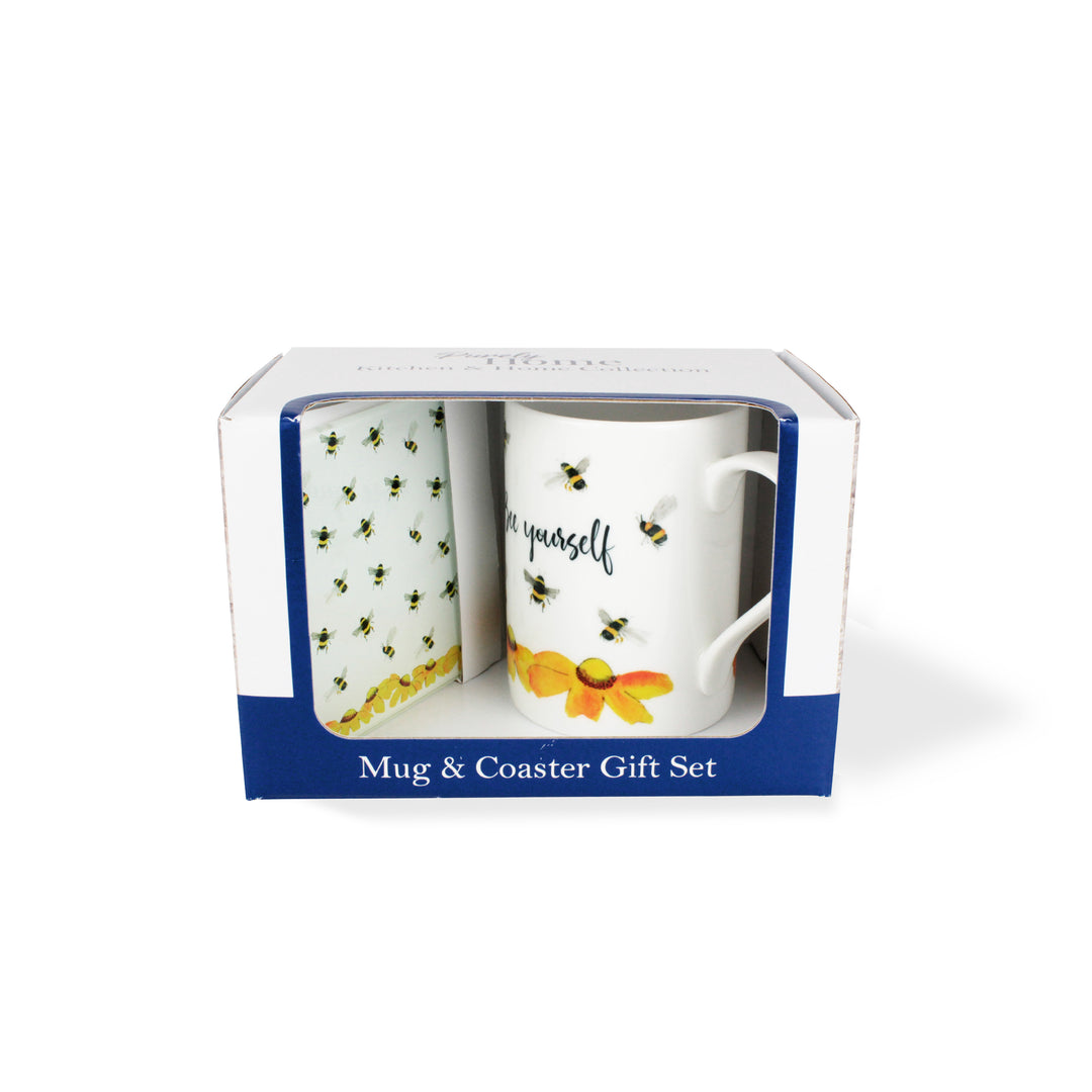 Purely Home Bee Yourself Mug & Coaster Gift Set