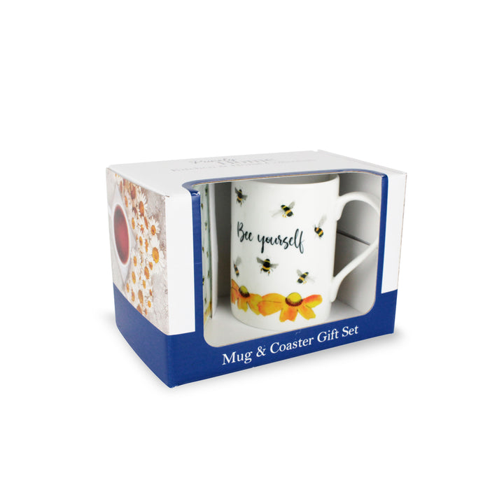 Purely Home Bee Yourself Mug & Coaster Gift Set