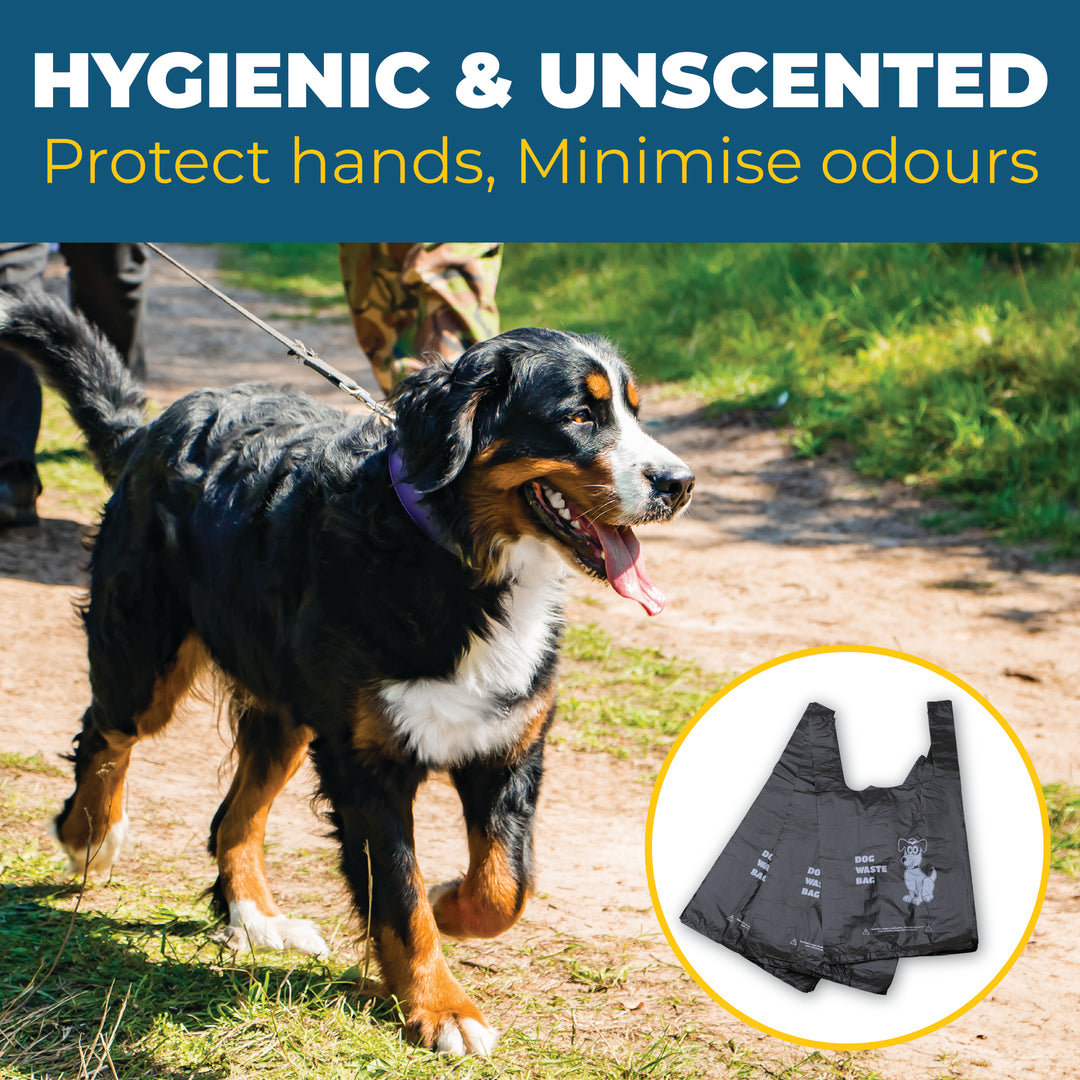 Black Tie-Handle Dog Poo/Waste Bags - Packs of 100