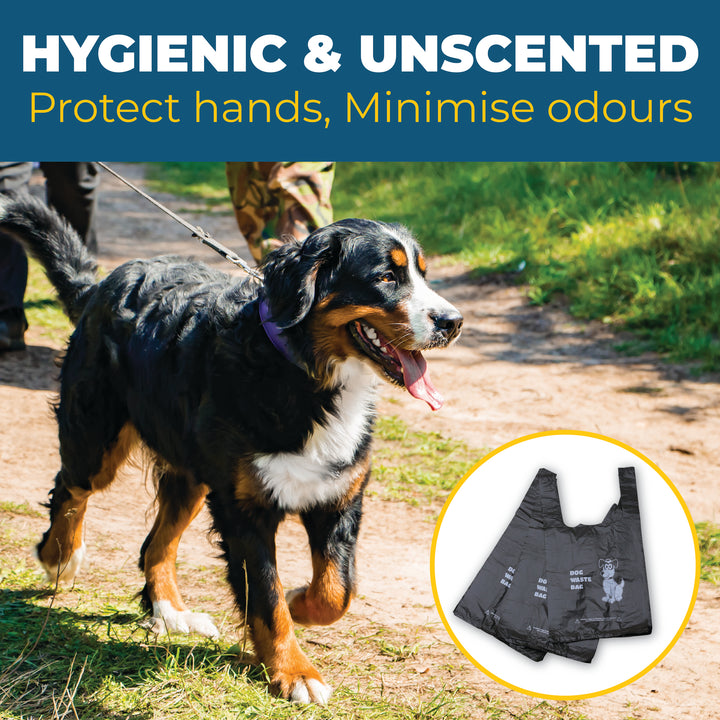 Black Tie-Handle Dog Poo/Waste Bags - Packs of 100