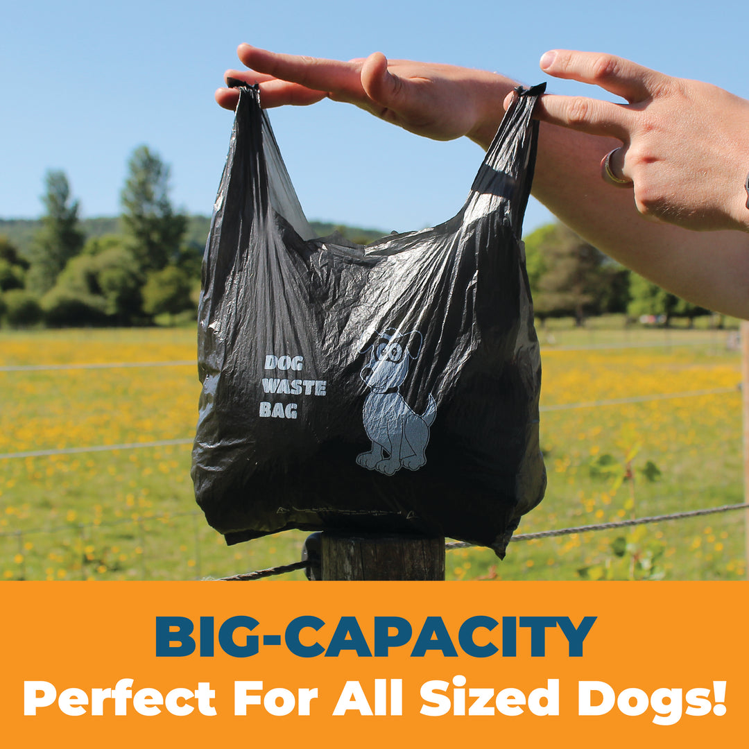 Black Tie-Handle Dog Poo/Waste Bags - Packs of 100