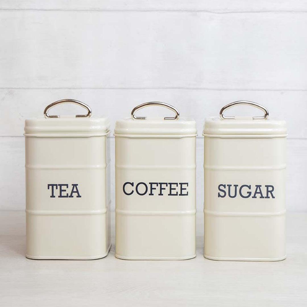 Living Nostalgia Antique Cream Tea, Coffee & Sugar Canister Set