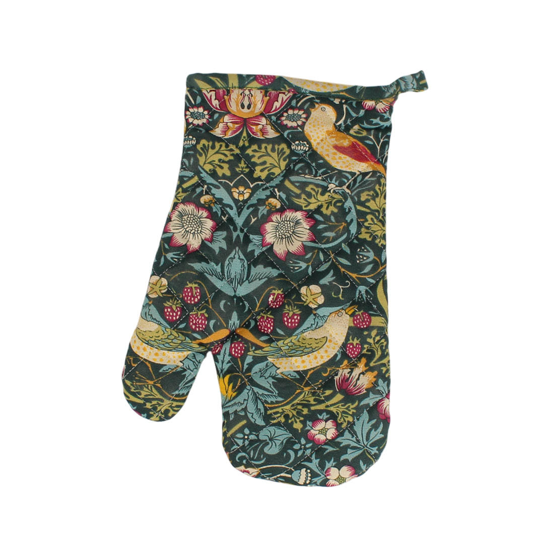 Le Chateau William Morris Strawberry Thief Oven Gauntlet - Dark Green