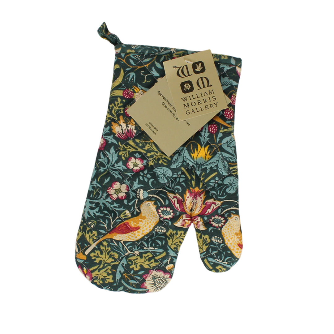 Le Chateau William Morris Strawberry Thief Oven Gauntlet - Dark Green