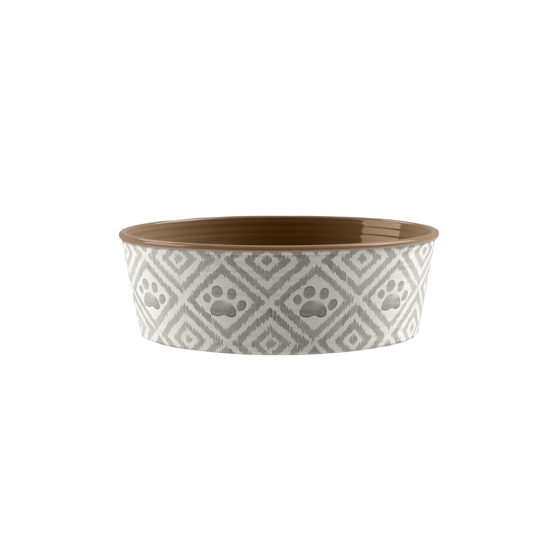 Melamine Pets Natural Paw Print Pet Bowl - Small