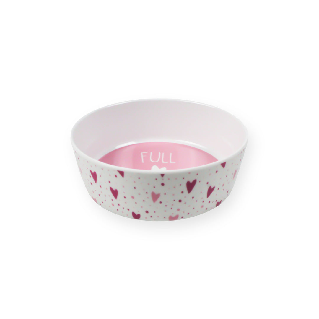 Pink Hearts Melamine Pet Bowl - Small