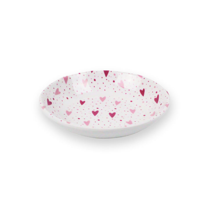 Pink Hearts Melamine Pet Bowl & Saucer Set