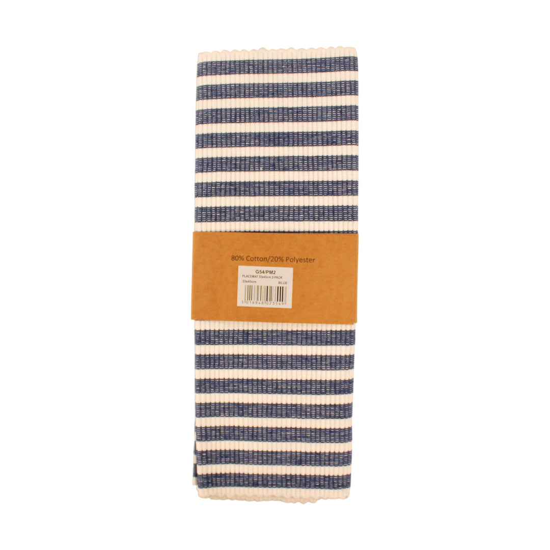 Le Chateau Pack of 2 Eco-Friendly Ribbed Striped Placemats