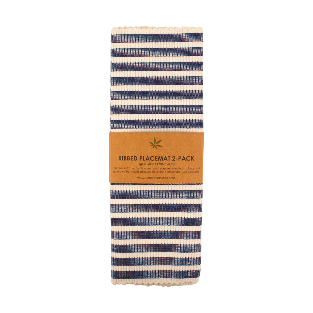 Le Chateau Pack of 2 Eco-Friendly Ribbed Striped Placemats