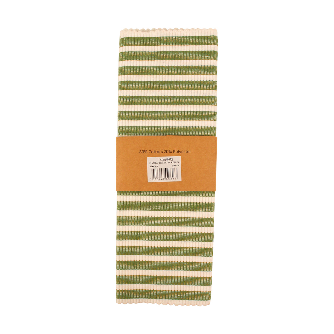 Le Chateau Pack of 2 Eco-Friendly Ribbed Striped Placemats