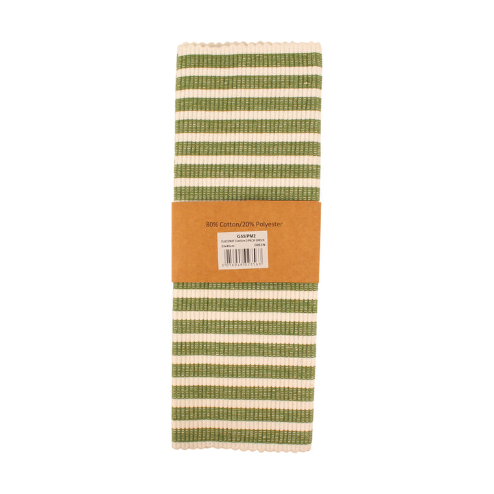 Le Chateau Pack of 2 Eco-Friendly Ribbed Striped Placemats