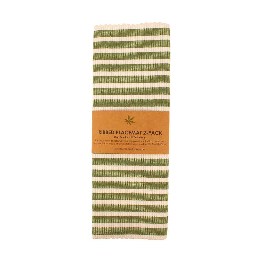 Le Chateau Pack of 2 Eco-Friendly Ribbed Striped Placemats