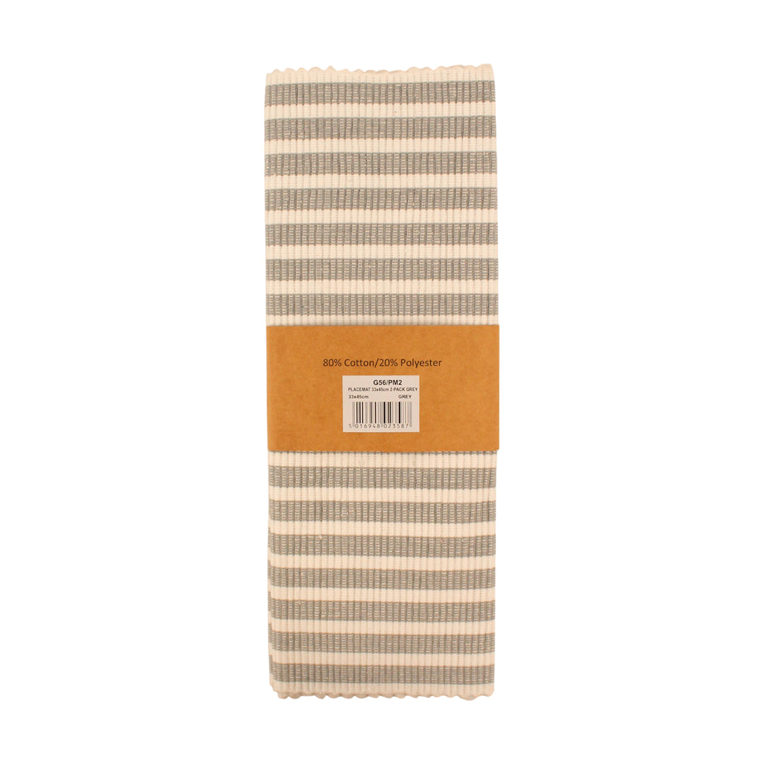 Le Chateau Pack of 2 Eco-Friendly Ribbed Striped Placemats