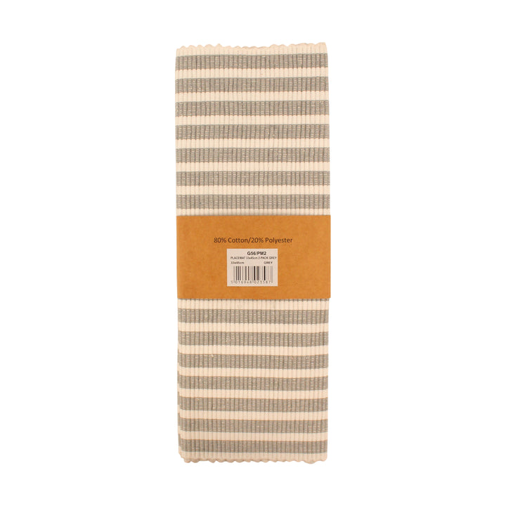 Le Chateau Pack of 2 Eco-Friendly Ribbed Striped Placemats