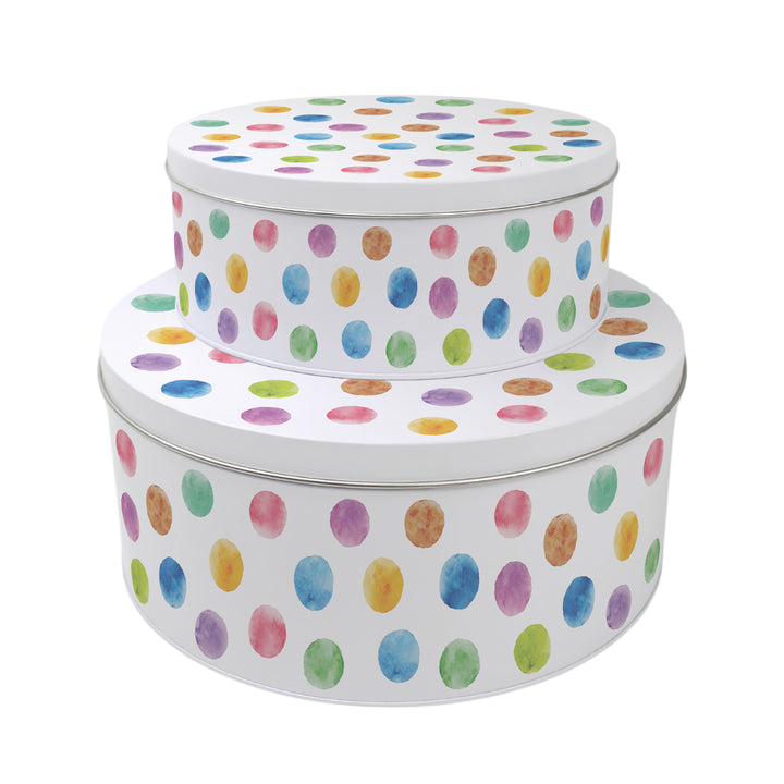 Purely Home Multicoloured Polka Dots Round Cake Tins