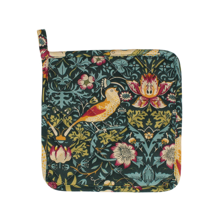 Le Chateau William Morris Strawberry Thief Pot Holder - Dark Green