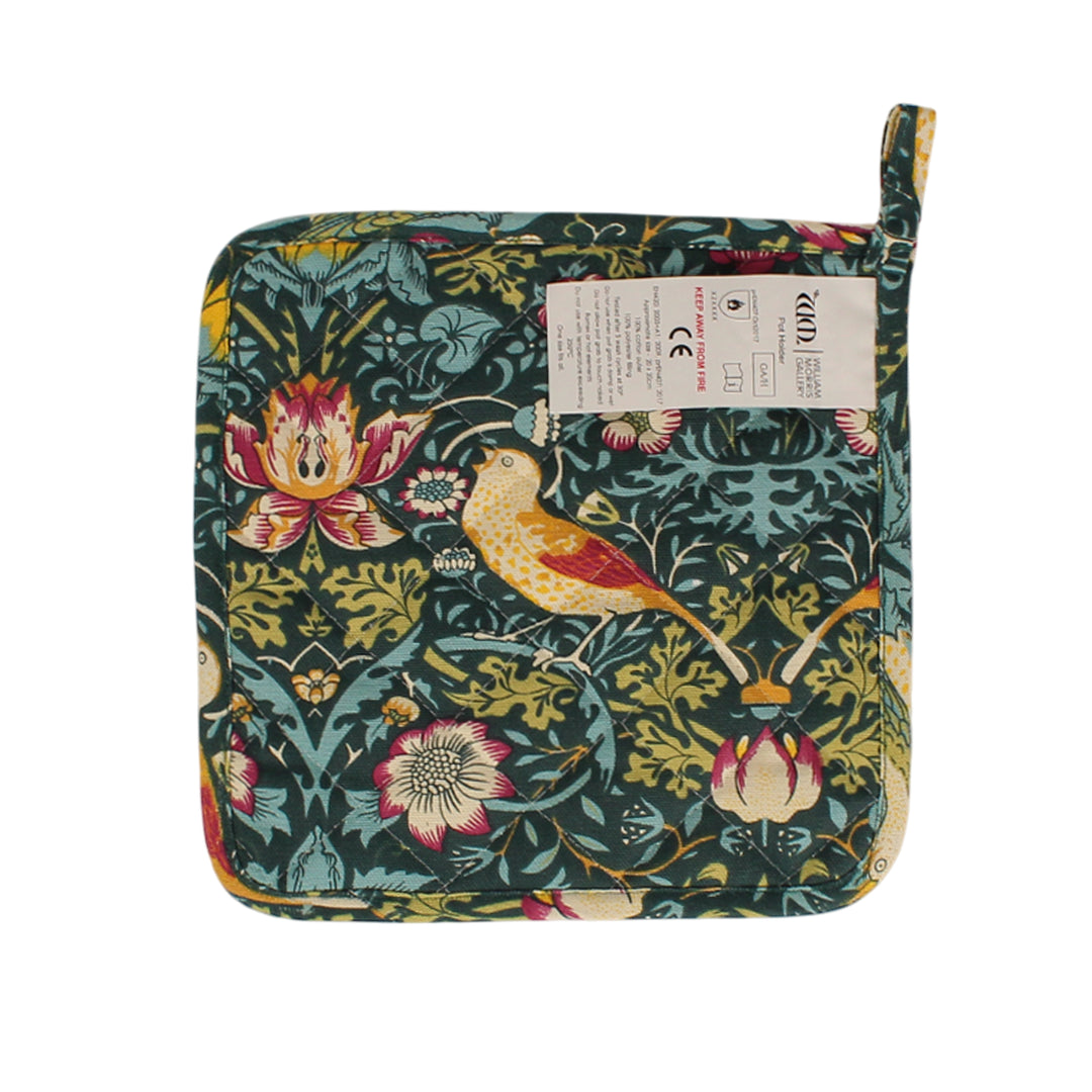 Le Chateau William Morris Strawberry Thief Pot Holder - Dark Green