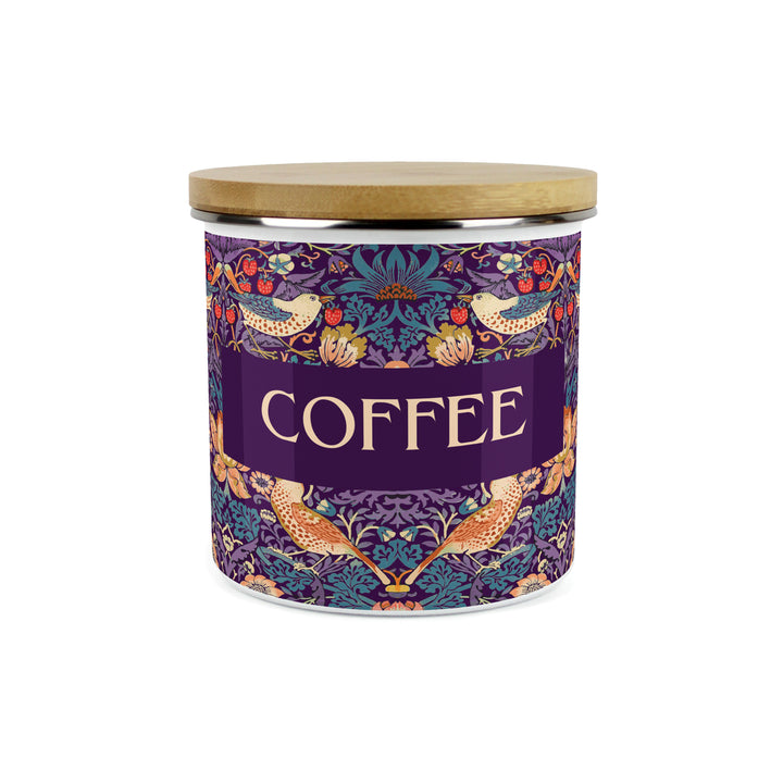 Purely Home Strawberry Thief Enamel Kitchen Canisters - Purple