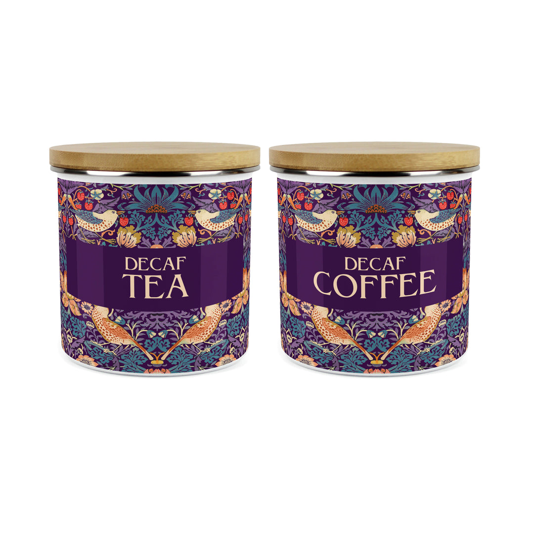 Purely Home Strawberry Thief Enamel Kitchen Canister Sets - Purple