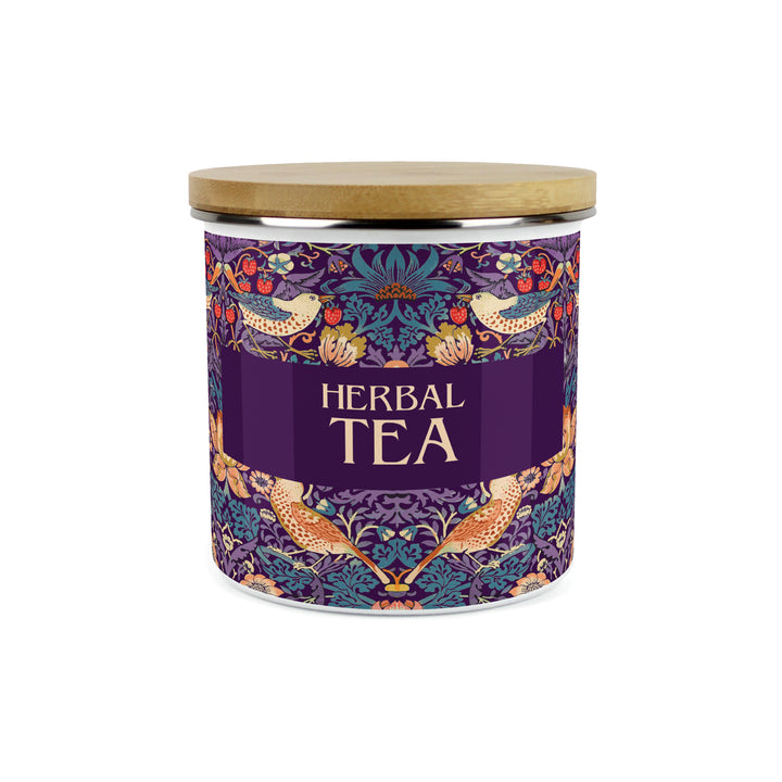 Purely Home Strawberry Thief Enamel Kitchen Canisters - Purple