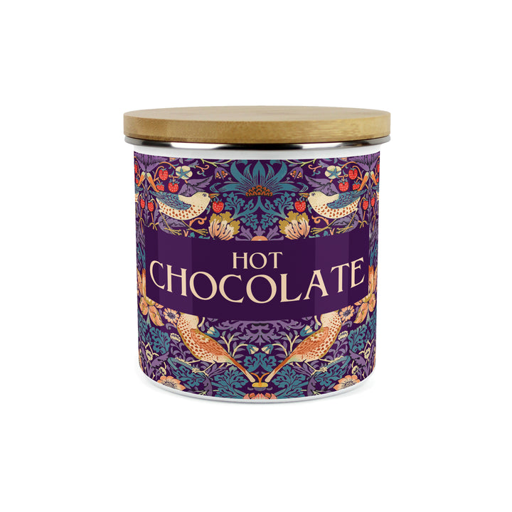 Purely Home Strawberry Thief Enamel Kitchen Canisters - Purple