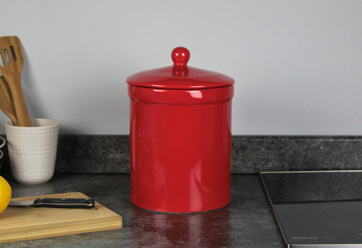 Portland Ceramic Compost Caddy - Red