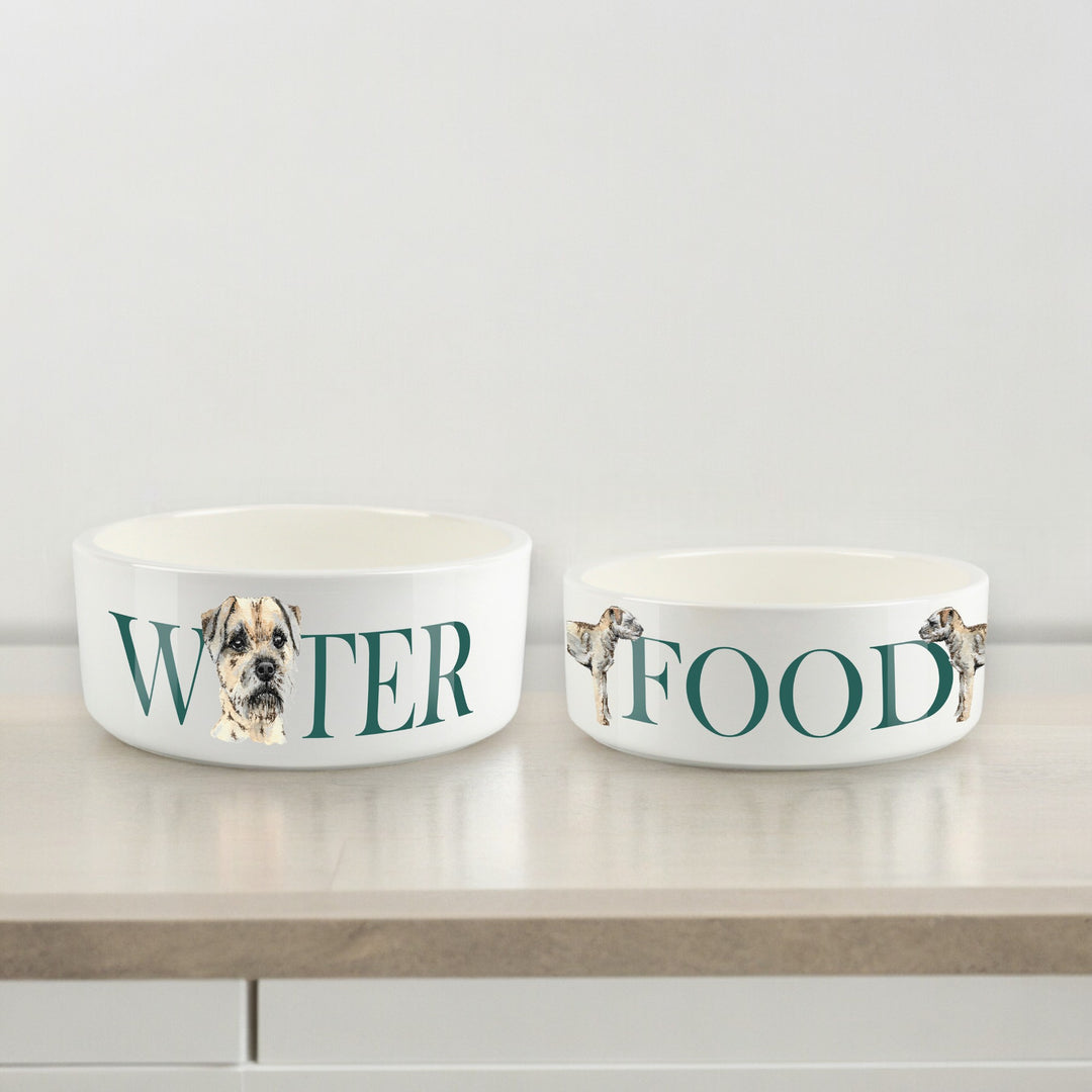 Purely Home Life's Better With A Dog Ceramic Bowl Set - Border Terrier