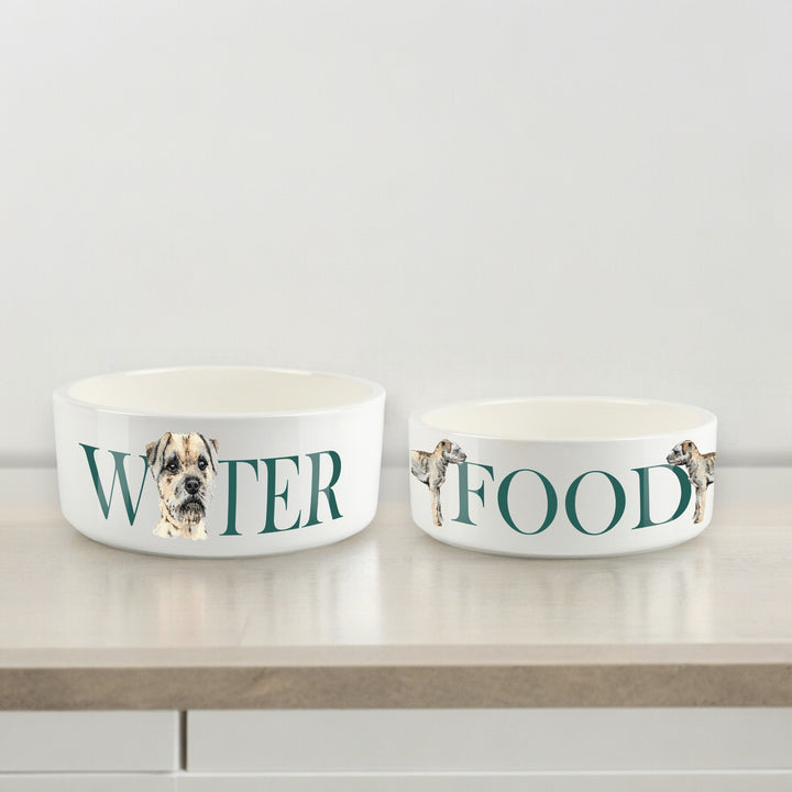 Purely Home Life's Better With A Dog Ceramic Bowl Set - Border Terrier