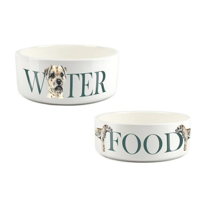 Purely Home Life's Better With A Dog Ceramic Bowl Set - Border Terrier