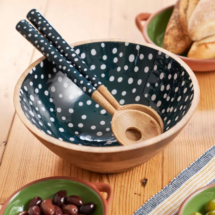 Dexam Sintra Mango Wood Salad Servers - Ink Blue