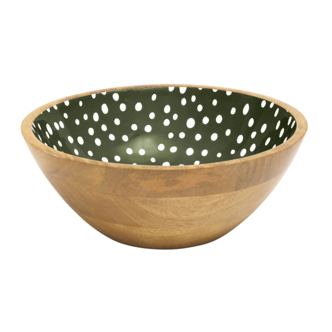 Dexam Sintra Mango Wood Salad Bowl - Olive Green