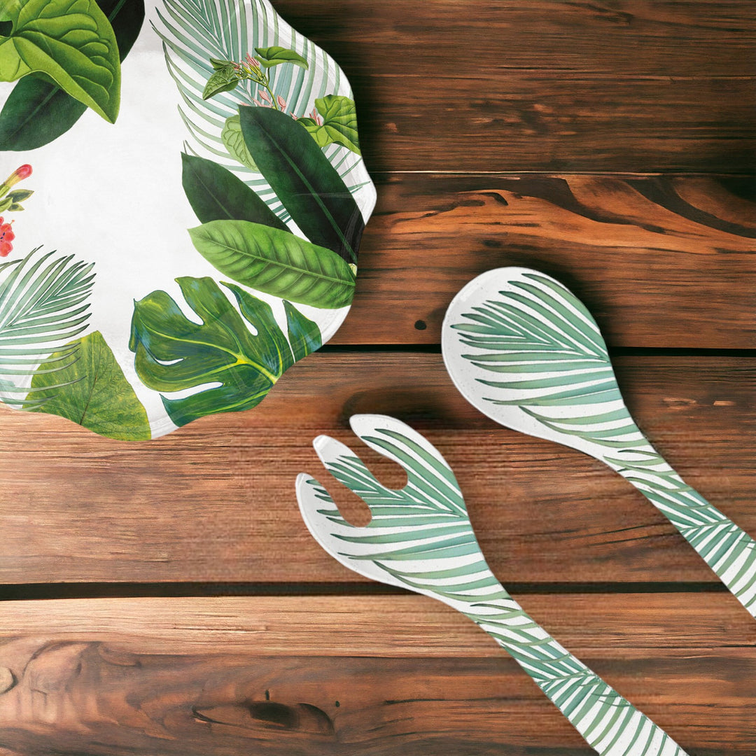 Amazon Floral Palm Melamine Salad Servers