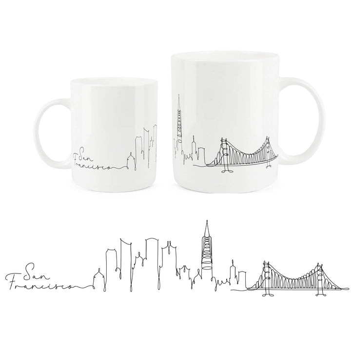 Purely Home City Skyline Bone China Mugs