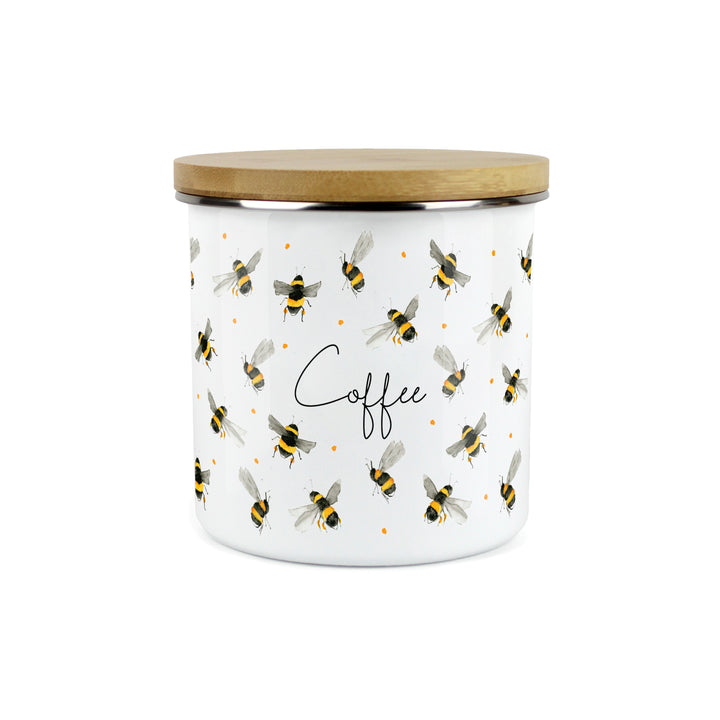 Purely Home Scattered Bees Enamel Kitchen Canisters