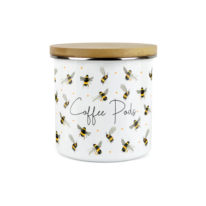Purely Home Scattered Bees Enamel Kitchen Canisters